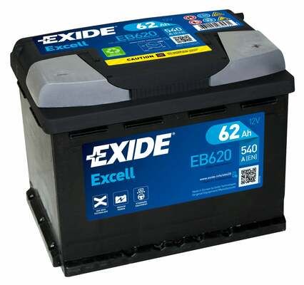 Akumulators EXIDE EXCELL EB620 12V 62Ah 540A(EN) 242x175x190 0/1